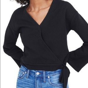 Madewell Texture & Thread Wrap Top Sz L